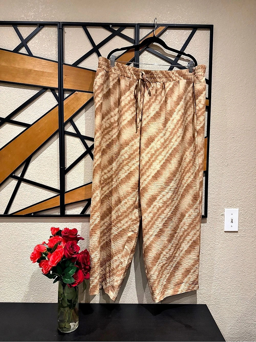 New York Clothing Company Animal Print Jogger Pants Brown & Cream Size 3X